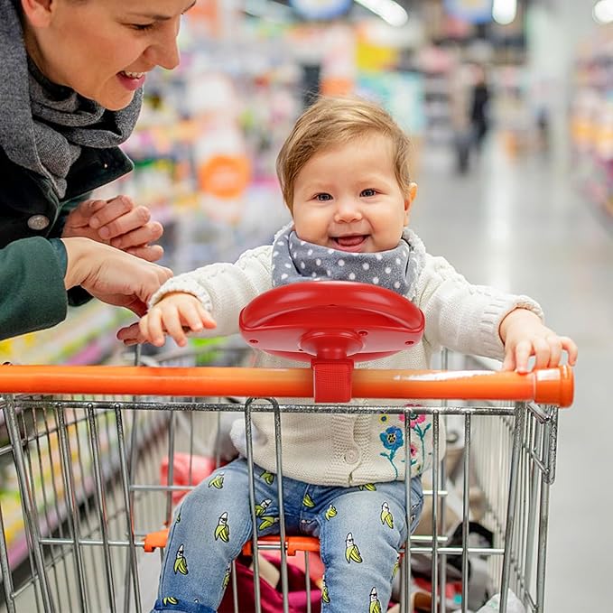 Accmor Stroller Steering Wheel Toy, Pretend Driving Simulated Steering Wheel for Stroller Shopping Carts Universal Detachable Funny Toy Attachment Accessories