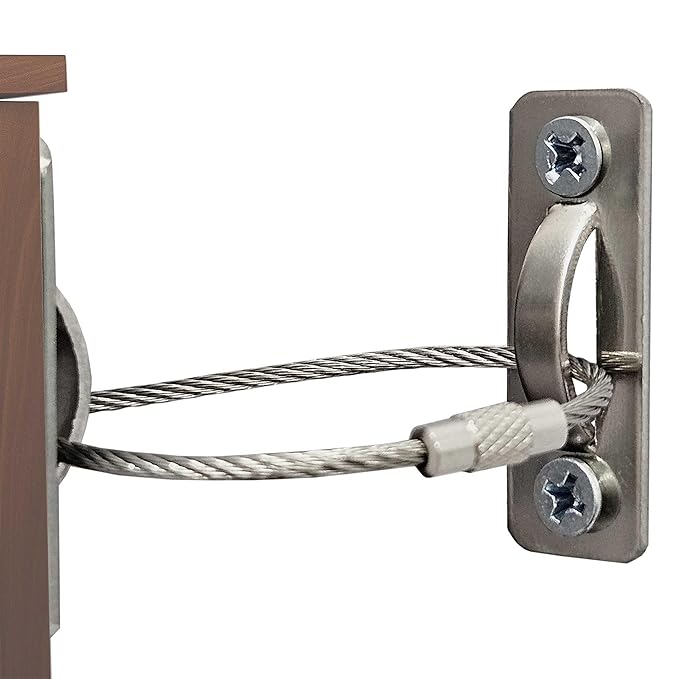 6 Sets Anti Tip Furniture Anchors for Baby Proofing, Earthquake Straps, Furniture Secure to Wall Anchors, Childproof and Home Safety, 10in