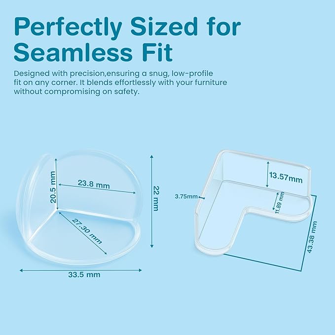 20 Pack Corner Protector for Baby - Clear & Transparent Edge Guards for Baby Proofing, Safety Furniture Corner Protectors for Furniture to Prevent Injuries (10 L Shaped & 10 Ball Shaped)