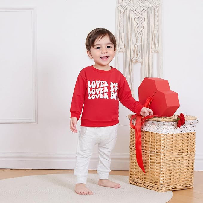 Toddler Baby Boy Fall Outfit Crewneck Long Sleeve Sweatshirt Tops Elastic Pants Jogger Cute Newborn Winter Clolthes Set