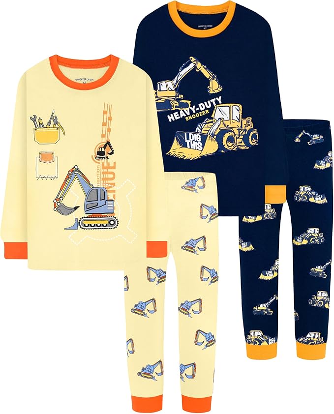 DAUGHTER QUEEN Boys 100% Cotton Long Sleeve Pajamas Size 18Months-12Years