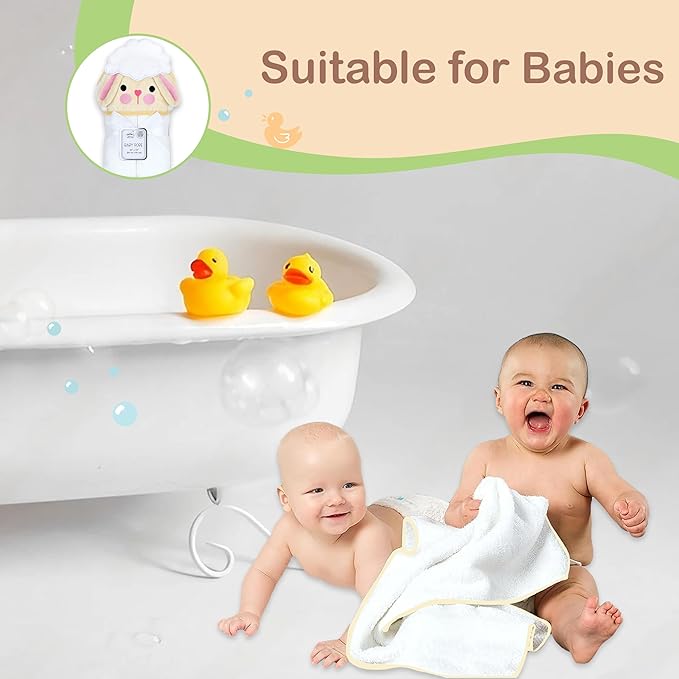 Mother's Choice Baby Towels for Newborn Organic Hooded Design, Large Size Cotton Toddler Towels, Ultra-Soft & Absorbent Bath Towel for Newborns, Infants, Toddlers, Boys & Girls with Animal Hood