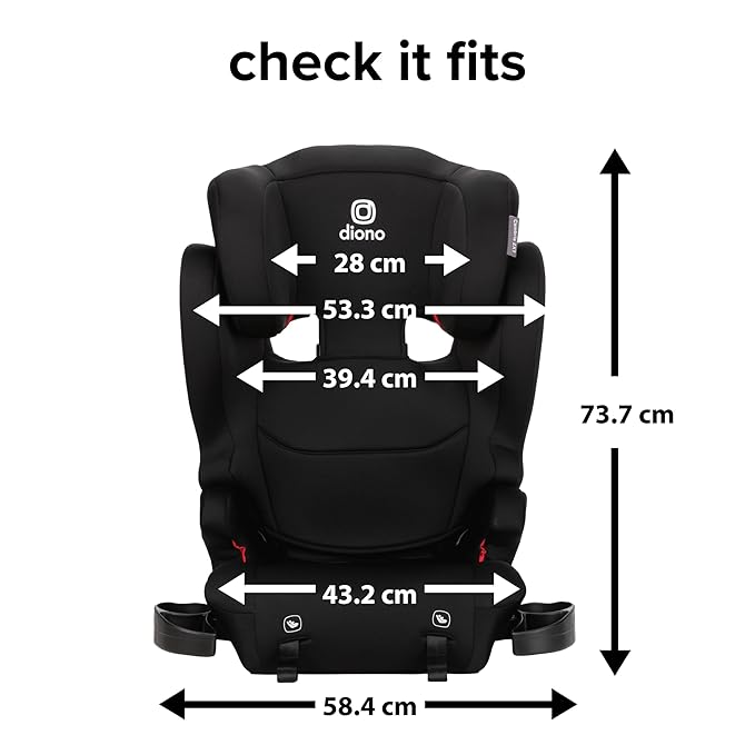 Diono Cambria 2XT XL, Dual Latch Connectors, 2-in-1 Belt Positioning Booster Seat, High-Back to Backless Booster with Space and Room to Grow, 8 Years 1 Booster Seat, Black Storm