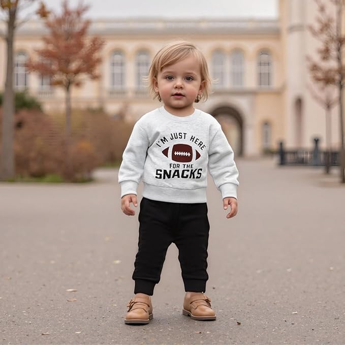 Baby Boy Fall Clothes Set Long Sleeve Football Print Sweatshirt Pants Toddler Infant Outfits 6 12 18 24 Months 2T