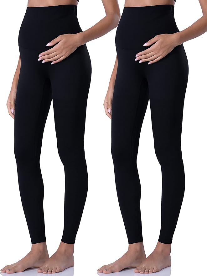 POSHDIVAH Women's Maternity Leggings Over The Belly Pregnancy Yoga Pants Active Wear Workout Leggings