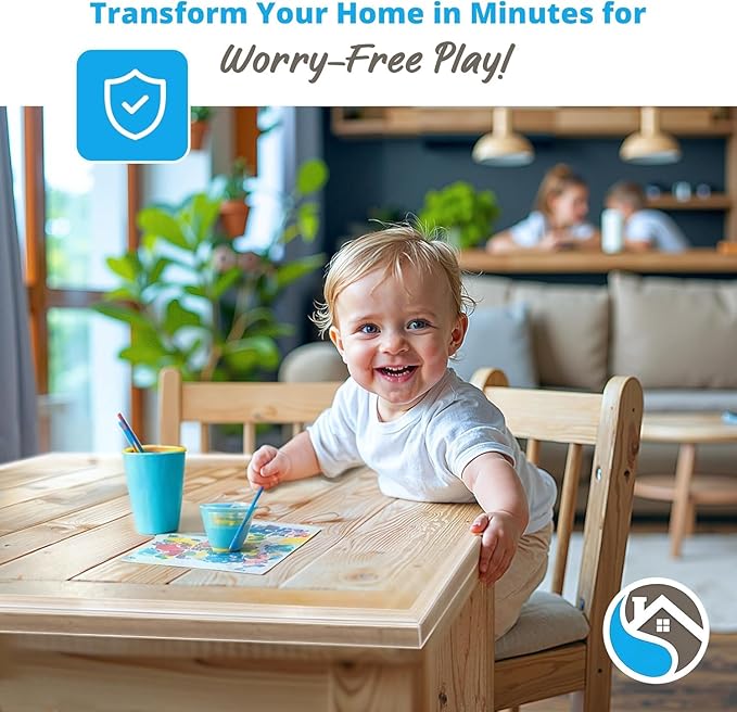 12ft Clear Edge Protector Strip | Transparent PVC Cushion Guard | Baby Safety Edge Protector Tape & Furniture Corner Bumper | Baby-Proofing Set, Non-Toxic & Safe for Tables, Fireplaces & Countertops