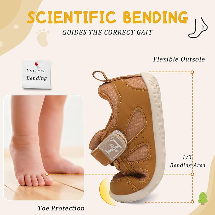 L-RUN Baby Shoes Boys Girls First Walkers Breathable Infant Sneakers Flexible Non-Slip Sole Walking Shoes for Toddlers