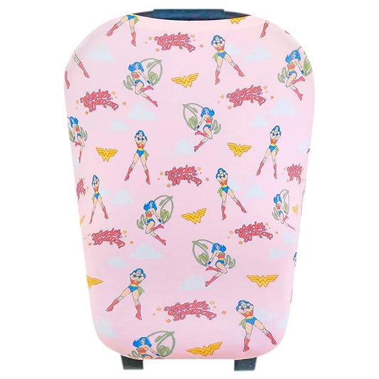 Copper Pearl Multi-Use Cover: Car Seat Covers, Nursing Cover, and Stroller Cover - Stretchy Fabric, All-Season Use, Stylish Designs, Easy Access for Moms - Wonder Woman™