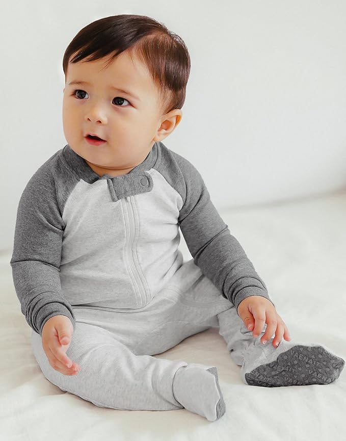 VAENAIT BABY Infant Toddler Boys Girls Modal Cotton Footed Pajamas One-Piece Romper Sleep and Play 0M-2T