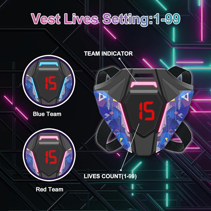 Laser Tag Guns Set of 2, Multiplayer Lazer Tag Game for Kids Ages 8 9 10 11 12+ Boys & Girls, Indoor Outdoor Family Game, Birthday Gift for Teens & Adults