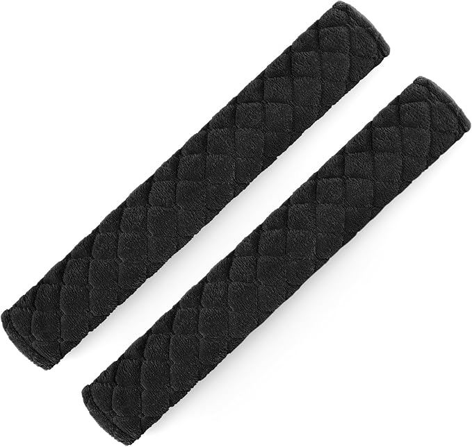 surpassme Car Seat Belt Pads Cover, 2PCS 15in Extra Length Seat Belt Shoulder Strap Covers Protector to Release Stress to Neck and Shoulder for a Safety Driving (Black)