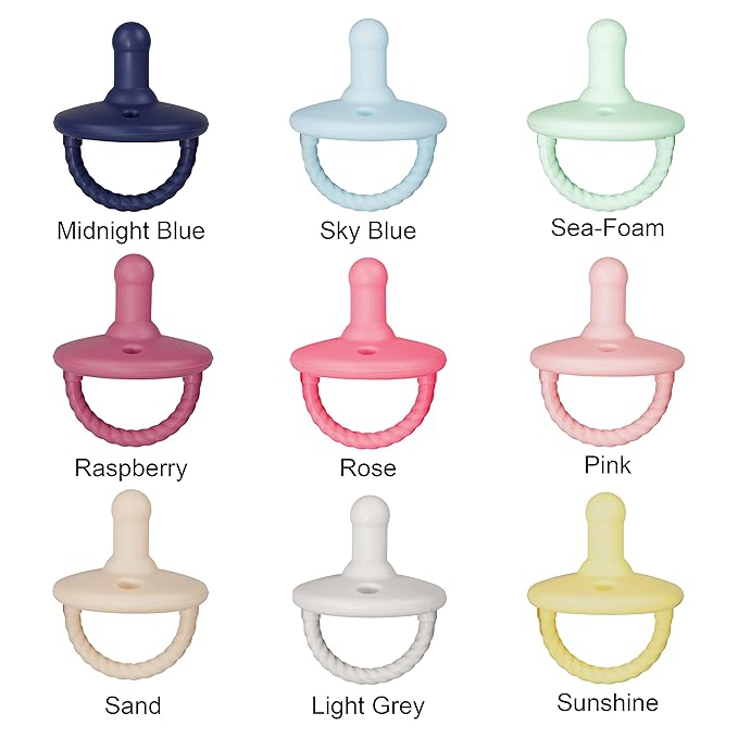Sweet Child Pacifiers 0-18 Months, Set of 6 Ultra-Light Silicone Binkies with Collapsible Handle & 3 Air Holes for Added Safety, Best Newborn Pacifiers for Baby Boys Or Girls