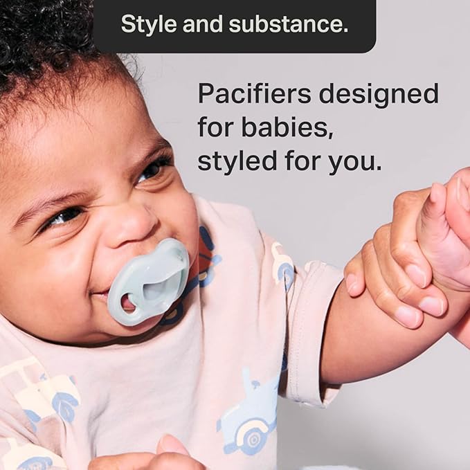 Tommee Tippee Ultra-Light Silicone Pacifier,6-18 Months,Symmetrical One-Piece Design,BPA-Free Silicone Binkies,Blue/Green/Yellow,(Pack of 48)