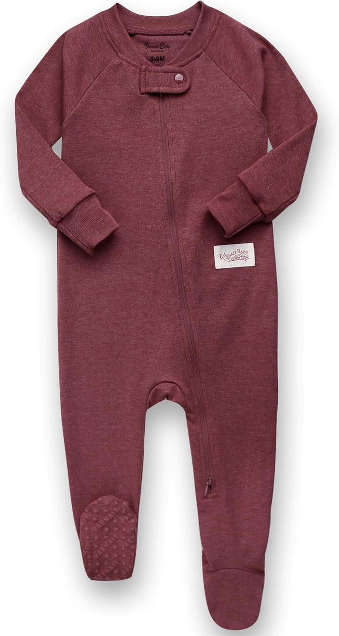 VAENAIT BABY Infant Toddler Boys Girls Modal Cotton Footed Pajamas One-Piece Romper Sleep and Play 0M-2T