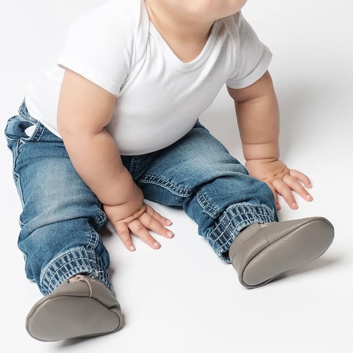 BirdRock Baby Fringeless Moccasins - Genuine Leather Boys and Girls Shoes for Newborns, Infants, Babies, Toddlers