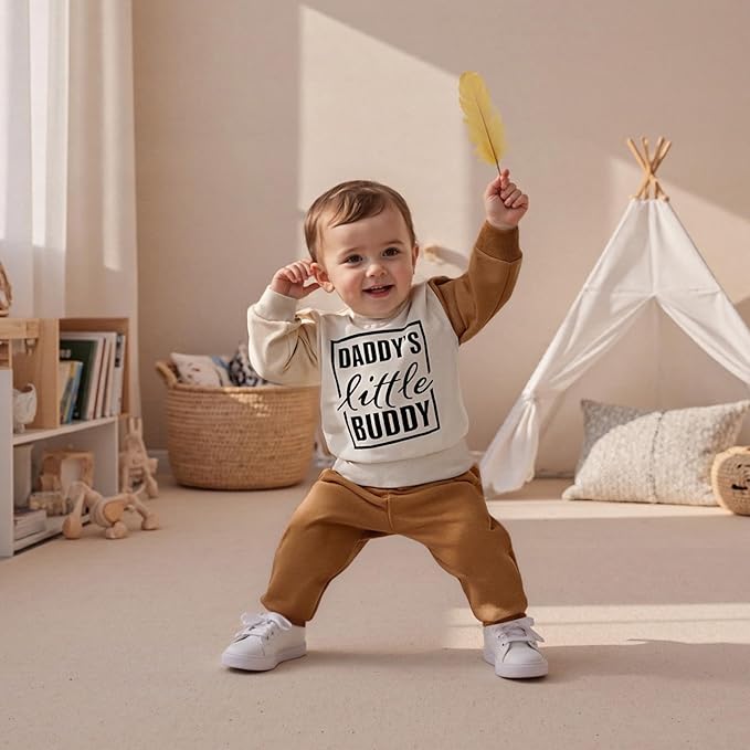 Infant Baby Boy Fall Clothes Set Funny Letter Sweatshirt Pant Outfit Toddler Winter Clothes 6 12 18 Months 2T 3T