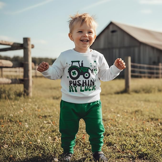 WZTYYDS Toddler Baby Boy Fall Clothes Letter Truck Long Sleeve Pullover Sweatshirt Tops Joggers Pants Set Winter Outfits