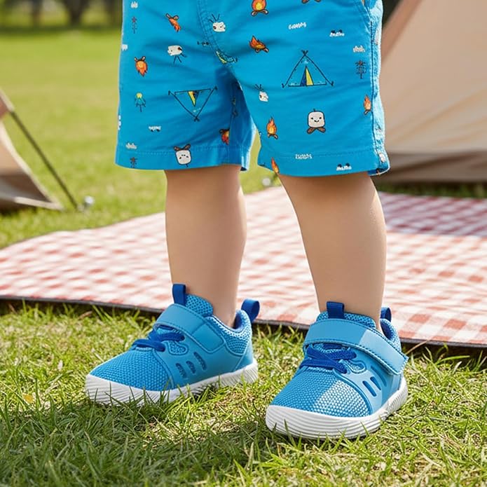 MORENDL Toddler Sneakers Baby Boys & Girls Barefoot Shoes Lightweight Breathable Walking Running Tennis Athletic Sport Shoes