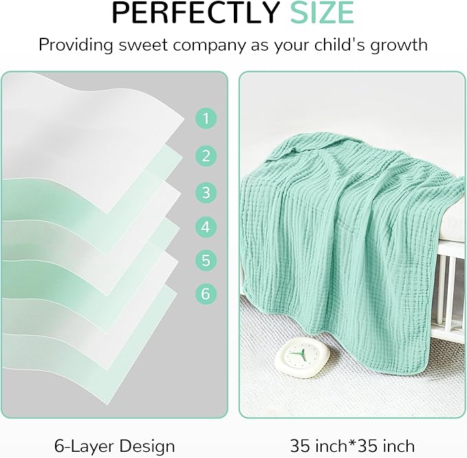 Muslin Hooded Baby Bath Towel Set 3 Pack, Muslin Cotton Baby Towels with Hood for Newborn, Baby Beach Towels for Boy, Girl, Babies, Infant, Toddler and Kids (35 X 35 Inch)(Light Green + Pink + Yellow)