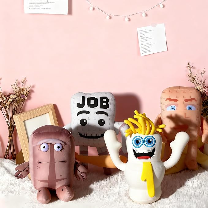 4PCS Steal a Brainrot Plush Toy,Cute Soft Stuffed Animal, Collectible Gift for Game Fans (4PCS B)
