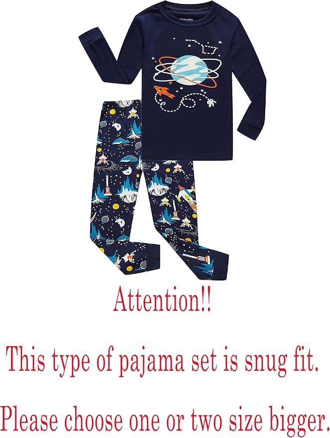 Family Feeling Little Big Boy Pajamas Sets 100% Cotton Pjs Kids Jammies
