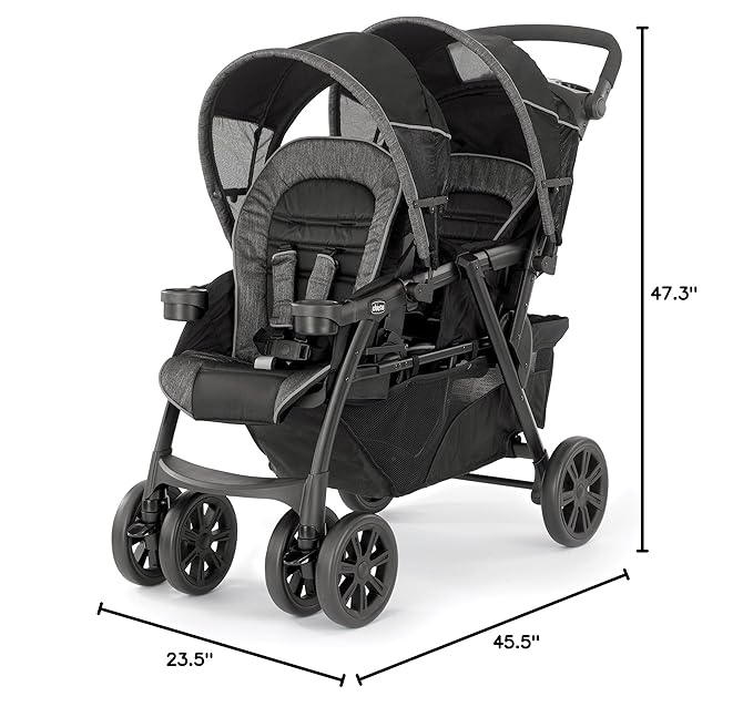 Chicco Cortina Together Double Stroller - Minerale | Black/Silver