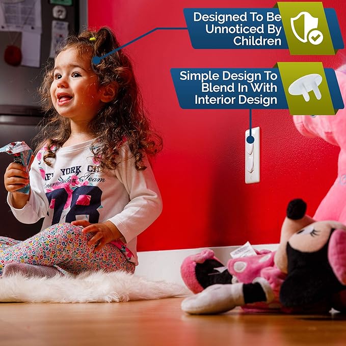 Outlet Covers Baby Proofing (32 Pack) By Wappa Baby | Safe & Secure Electric Plug Protectors | Sturdy Childproof Socket Covers For Home & Office | Easy Installation | Protect Toddlers & Babies | White
