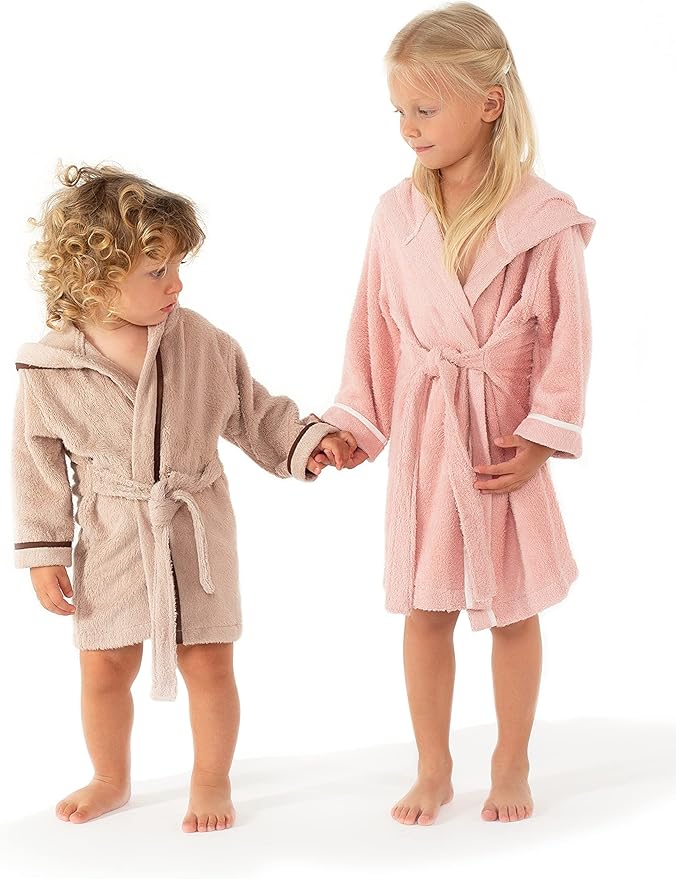 Premium Soft Toddler Bathrobe - Rayon from Bamboo Toddler Robe with Hood - Kids Boys & Girls Robe