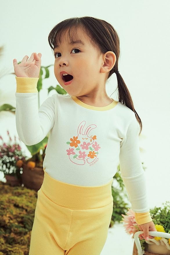 moimoln Sibling Matching 6M-8Y Soft Warm Cotton Modal Character Long Sleeve Snug-Fit Pajama Long Sleeve Sleepwear Daily
