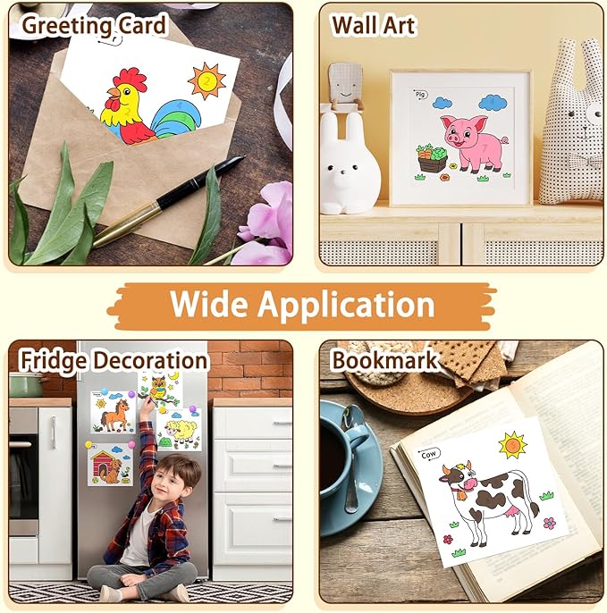 SOCOLER Paint with Water Coloring Books for Toddlers, Farm Theme Mess Free Watercolor Painting Papers for Kids Water Color Paint Kit Art Craft Gift for Ages 1-3, 4-8