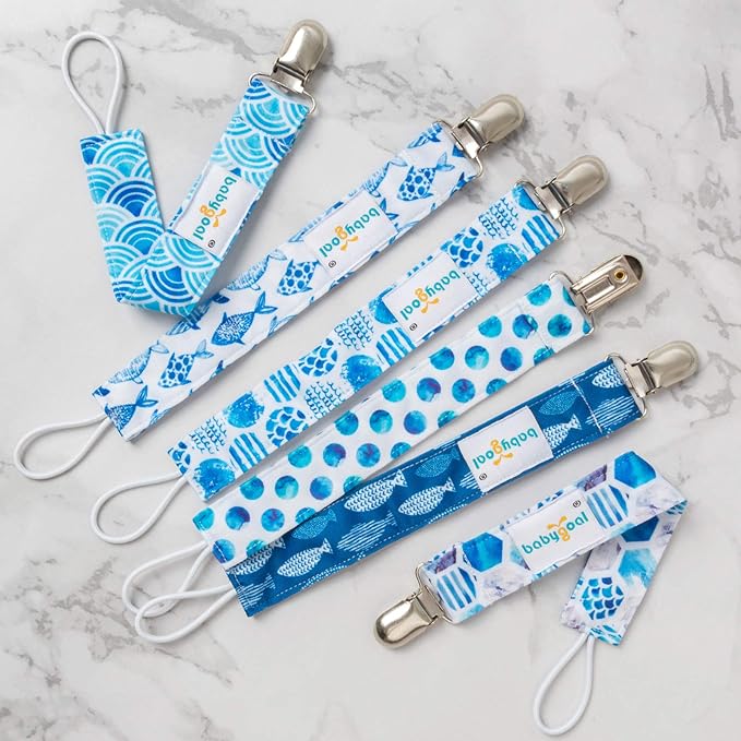 babygoal Baby Pacifier Clips, 6 Pack Pacifier Holder for Girls and Boys Fits for Most Pacifiers and Binkies 6MP12