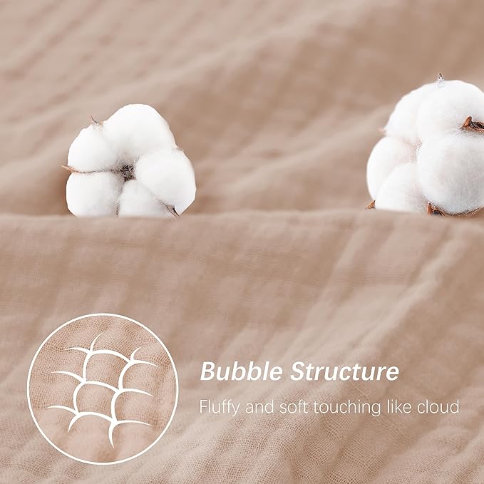 SWEET DOLPHIN Muslin Hooded Baby Bath Towels - 2 Pack 100% Cotton Towel for Babies, Infants, Toddlers - 32x32Inch - Highly Absorbent and Newborn Essential, Brown