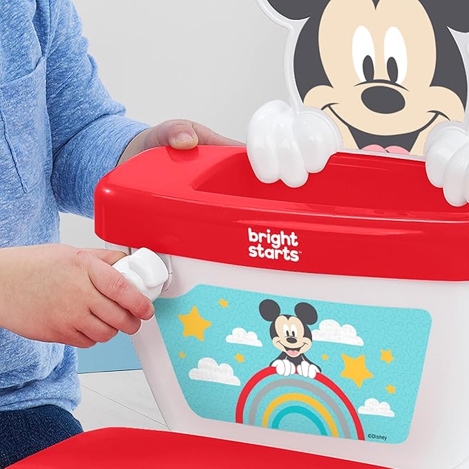 Bright Starts Disney Junior Mickey Mouse My Size Potty Training Toilet, Toddler Potty Chair with Flushing & Cheering Sounds, Removable Seat with Splash Guard & Handles, Ages 18+ Months, Up to 50 lbs
