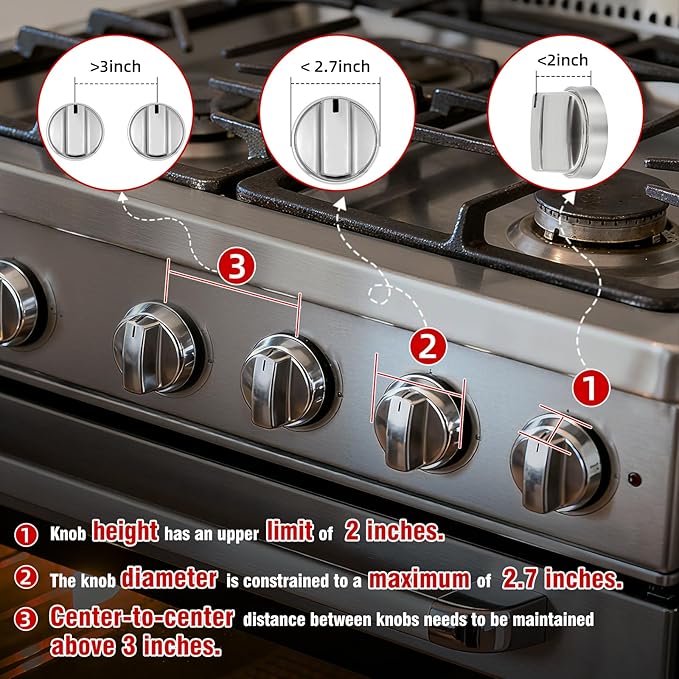 5PCS Stove Knob Covers for Child Safety - Fit Knobs with Diameter Under 2.4". Heat Resistant, Child Proof Lock with Strong Adhesive & Oil-Proof, Semi-Transparent Cover for Stove and Oven Knobs (Black)