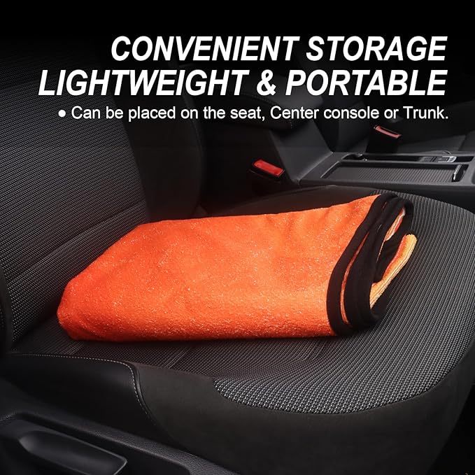 Back Seat Cover Protector for Dogs and Kids, Universal Waterproof Towel Rear Bench Seat Cover for Car, Truck, Van & SUV, Machine-Washable Backseat Car Covers (Orange, 1pcs Rear Seat)