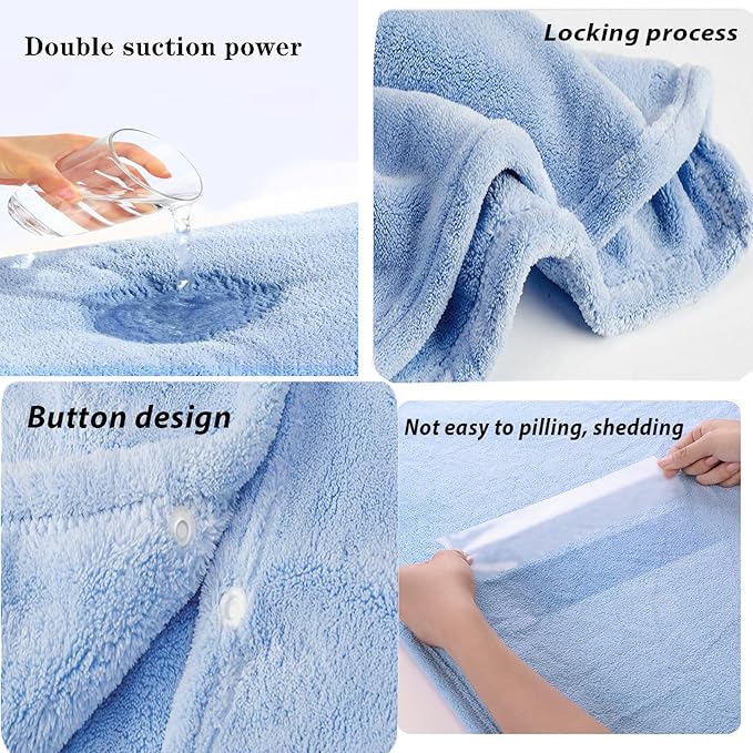 Toddler Bath Towel Baby Towels with Hood 27.5"X55" Ultra Absorbent Soft Bathrobe Blanket Kids Shower Towel for Girls and Boys(Sky Blue)