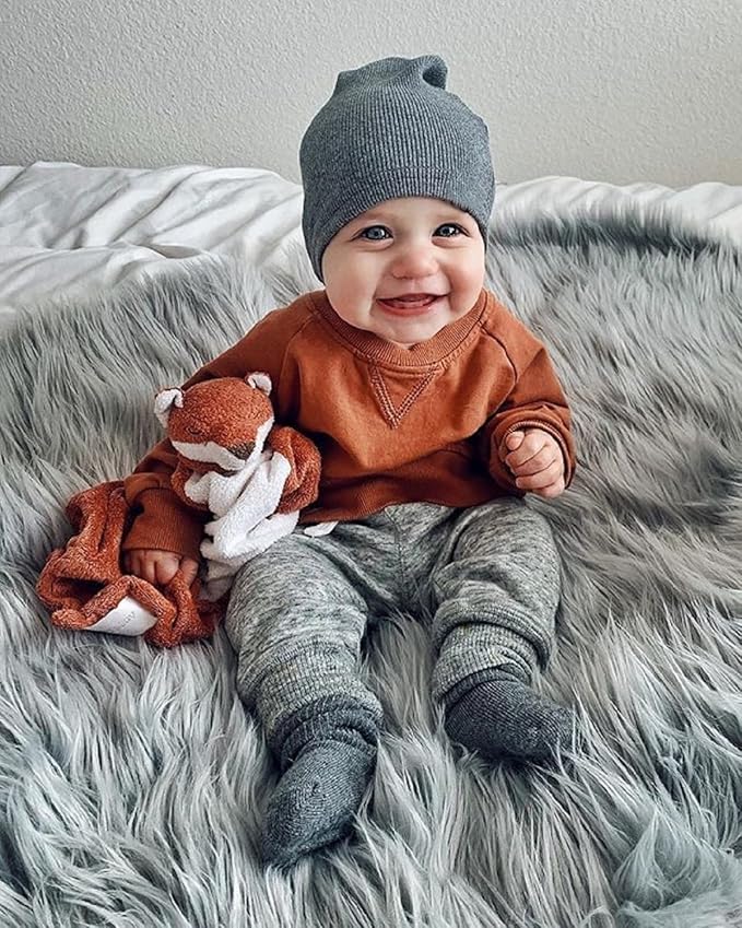Toddler Baby Boy Clothes Solid Color Long Sleeve Crewneck Sweatshirt Top Casual Pants Set 2Pcs Fall Winter Outfits