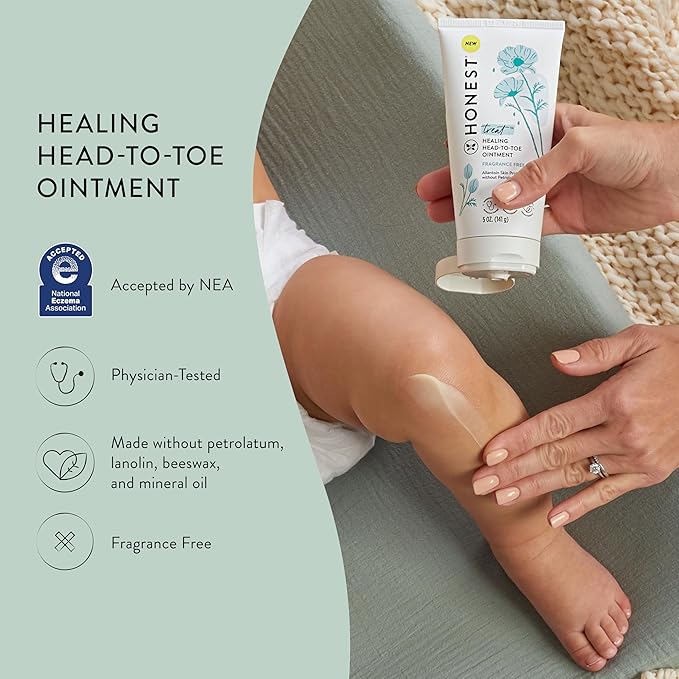 The Honest Company Head to Toe Multi-Purpose Healing Ointment, Safe for Sensitive Skin, Hypoallergenic, Fragrance-Free, Vegan, 5 oz