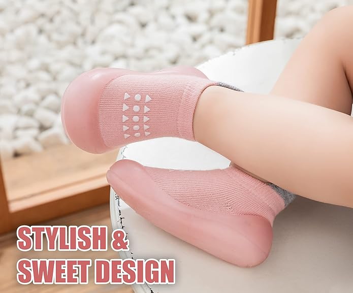 Baby Sock Shoes Boys Girls First Walking Shoes Non-Slip Slippers Soft Sole Sneakers Toddler Infant Babygirl