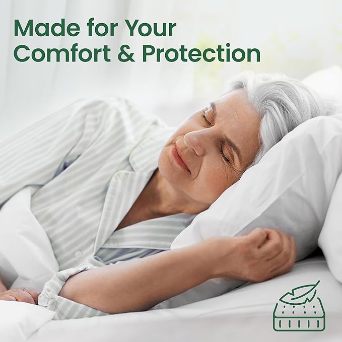 SafeRest Waterproof Mattress Protector California King Size – Absorbent Breathable Soft Fitted Bed Cover with 18" Deep Stretchable Pockets – Machine Washable California King Mattress Cover
