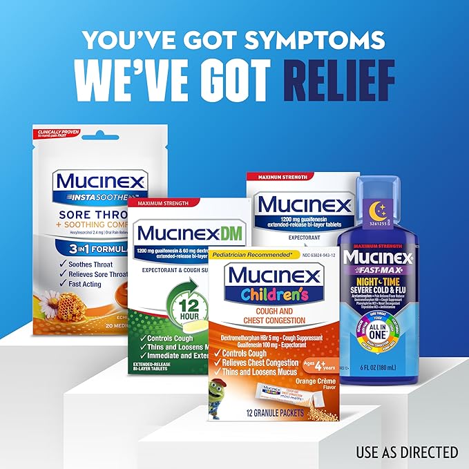 Mucinex Children's Chest Congestion Expectorant and Cough Suppressant Mini-Melts, Orange Cream, 12 Count (Packaging May Vary)