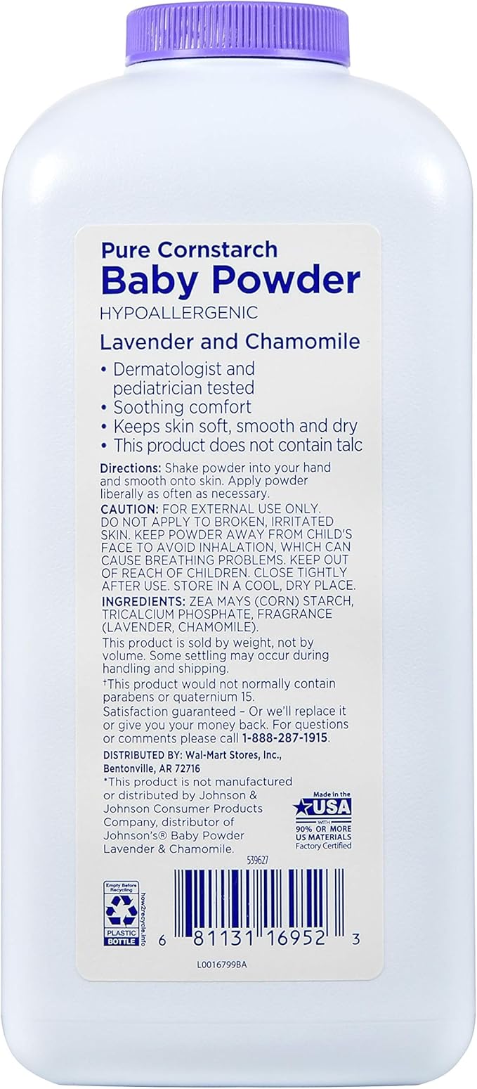 Equate Pure Cornstarch Baby Powder With Lavender and Chamomile, 22oz by Judastice