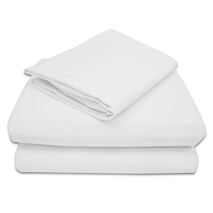 American Baby Company 28" x 52" 100% Natural Cotton Jersey Knit Toddler/Crib Sheet Set – 3-Piece Soft & Breathable Crib/Toddler Bedding Set, White, for Girls and Boys