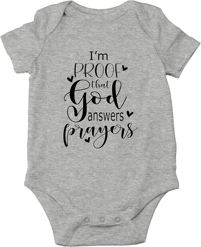 AW Fashions I'm Proof That God Answers Prayers Baby Bodysuit Cute Newborn Boy Funny Rompers Girl Clothes