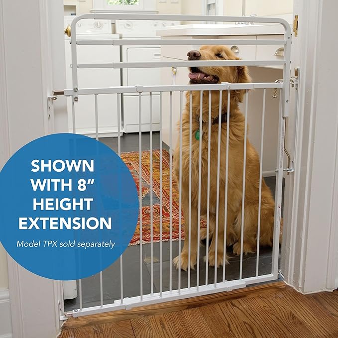 Cardinal Gates Duragate - Adjustable Width 26½"-41½" for an Extra Wide Pet Gate. Can be Used as a Dog Gate, Puppy Gate, or Pet Gate (White, MG25-W) (+ TPX and BX12)
