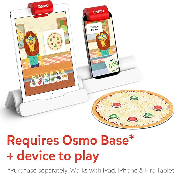 Osmo - Pizza Co. - Communication Skills & Math - Age 5 to 12 - Educational Learning Games - STEM Toy - Gifts for Kids, for iPhone, iPad or Fire Tablet, Age 5 6 7 8 9 10 11 12 (Osmo Base Required)