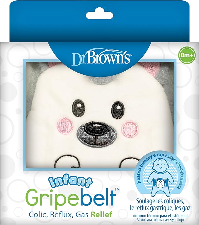 Dr. Brown's Infant Gripebelt Heated Belly Band, Soothe Baby's Tummy with Gentle Warmth and Compression, Hedgehog, 0m+