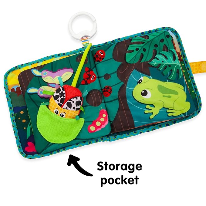 Lamaze Bitty Bug Soft Baby Book - High Contrast Baby Book with Crinkly Cloth Pages - Sensory Books for Babies Ages 6 Months and Up