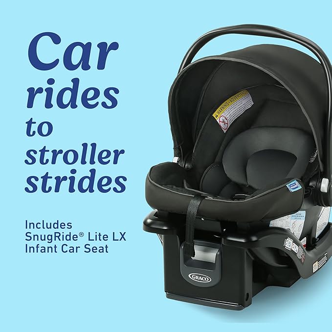 Graco Modes Pramette Travel System, 3-in-1 Modular Carseat Stroller Combo, Infant Car Seat Carrier to Toddler Stroller, Includes the SnugRide Car Seat, Redmond