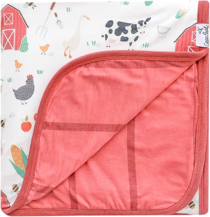 Copper Pearl Three-Layer Baby Blanket: Soft Baby Quilts for Boys and Girls | Breathable, Cozy, Toddler Blanket | Baby Quilt for Newborns | 46x46 Premium Polyester/Rayon | Farmstead